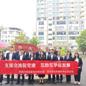 农发行贵州省安龙县支行与安龙县政务服务中心联合开展主题党日活动